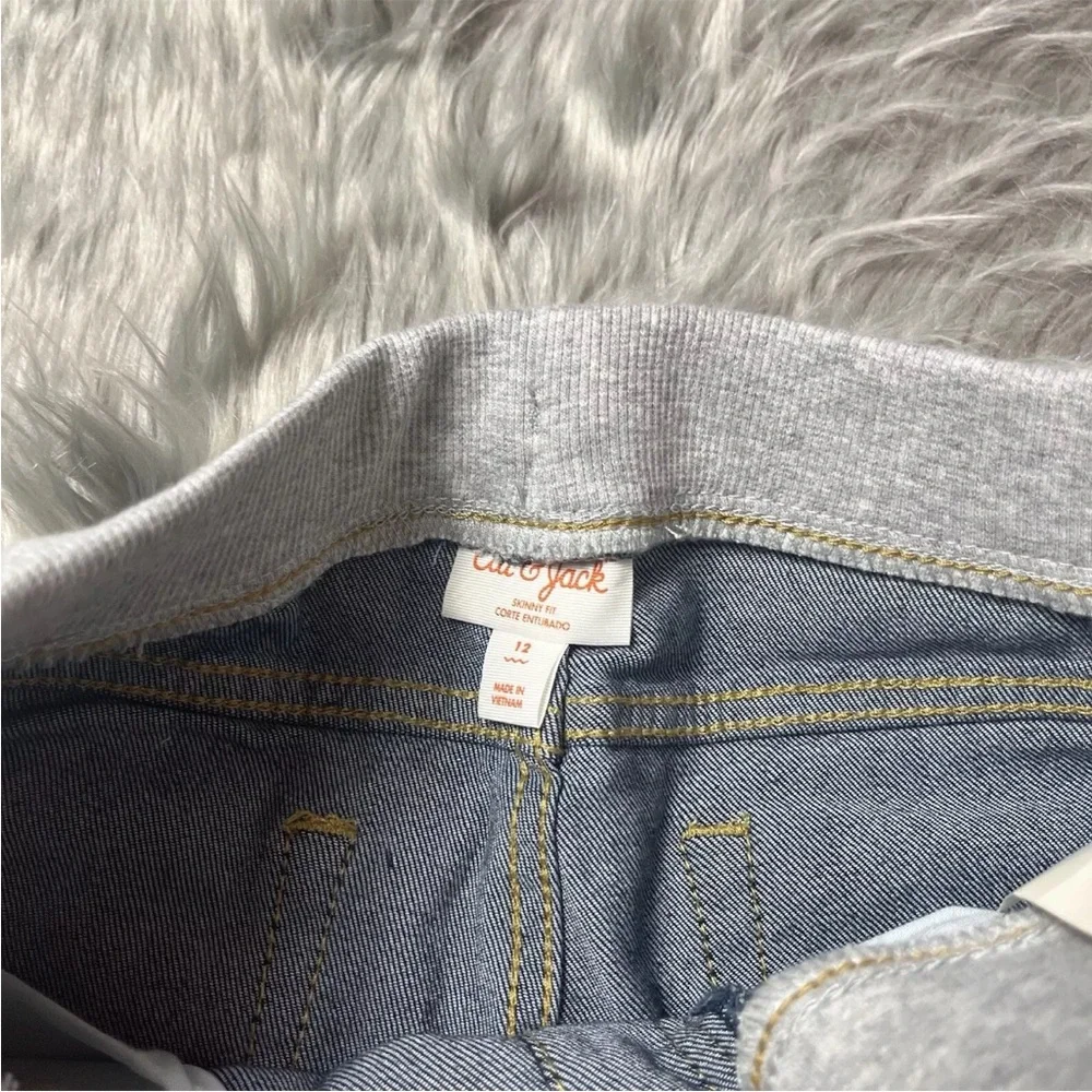 Cat And Jack Skinny Fit Girls Pull On Knit Waist Jeans Size 12
